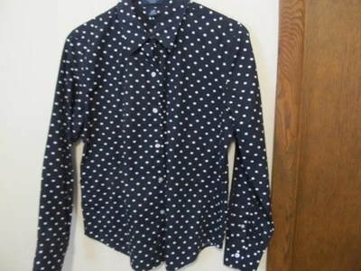 Chaps LP black w/white dots long sleeve ladies button shirt - Image 1 of 2