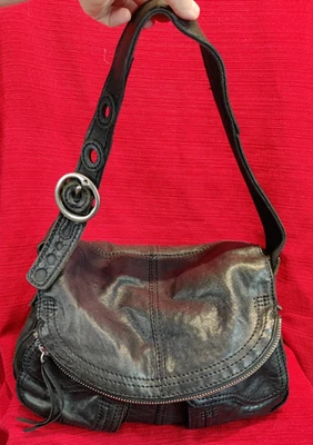 Lucky Brand Women's Black Leather Hobo Bag Adjustable Strap/Boho/Y2K - Image 1 of 4
