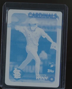 Placa de impresión cian Masyn Winn 2024 Topps 1/1 RC #480 Rookie Cardinals - Imagen 1 de 2