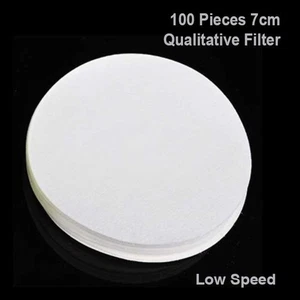 100 Pcs 7cm Slow Speed Qualitative Filter Paper Filtration Laboratory Supply - Picture 1 of 1
