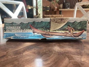 VINTAGE HAWAIIAN OUTRIGGER CANOE MODEL KIT ~ MADE IN HAWAII BY ANEKONA HAWAII - Picture 1 of 10