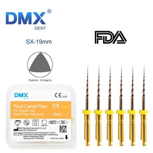6Pcs DMXDENT Dental Endodontics NiTi Rotary File Engine Use Files SX 19MM - Picture 1 of 2
