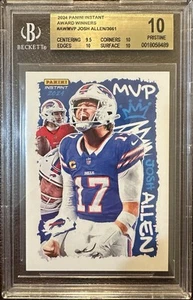 BGS 10 JOSH Allen MVP NFL 2024-25 Panini Instant NFL #MVP-B /3661 Buffalo Bills - Picture 1 of 2