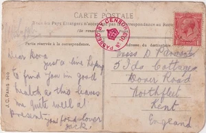 WW1 Soldiers Card to Dover Road Northfleet Kent 1914 - Censored Army Post - Picture 1 of 3
