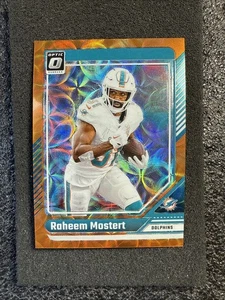 2023 Donruss Optic Football Orange Scope #121 Raheem Mostert Dolphins #'d 53/79 - Picture 1 of 2
