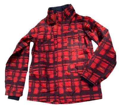 Chaqueta de Snowboard Nike 6.0 Roja Negra a Cuadros Con Capucha Para Hombre Talla Pequeña  Foto 1 de 4