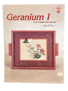 Geranium I Counted Cross Stitch Janet Powers Watercolors Green Apple Co. #560 - Picture 1 of 5
