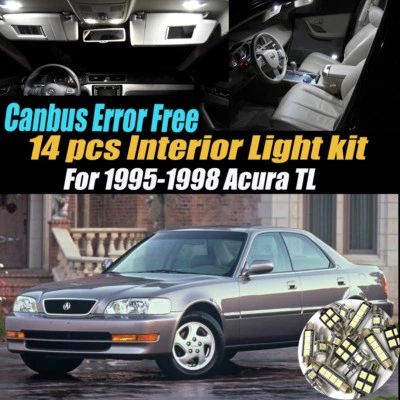 14Pc Canbus Error Free White Car Interior LED Light Kit for 1995-1998 Acura TL  - Image 1 of 4