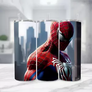 Spider-Man Stainless Steel Tumbler With Metal Straw - 20 Oz- Torso Pose - Picture 1 of 4