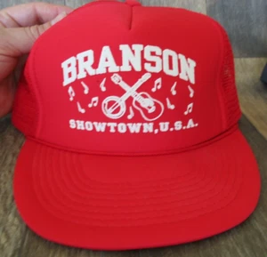 VTG RARE Branson Missouri Showtown U.S.A. Snapback red Trucker Hat Cap Made USA - Picture 1 of 4