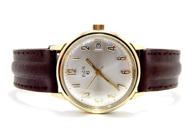 Reloj Vintage ELGIN Cuerda Manual 17 Joyas Estuche Chapado en Oro 34mm Hombres Funcionando Foto 1 de 4