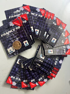 OFFICIAL LICENSED FRANCE 98 WORLD CUP MEDALLIONS 19.99 each, In Original Packet - Picture 1 of 13