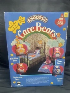 Vintage Care Bears Snoozle Cheer Bear rosa Schlafsack faltbares Kissen neu im Karton versiegelt - Bild 1 von 13