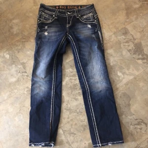 Rock Revival Jeans Damen 26 Taille verziert bestickt �� Becky Easy Capri - Bild 1 von 16