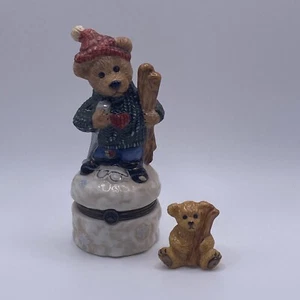 Boyds Bear Bearware Knut Downhill Racer Le Bearmoge Winter Trinket Box 1E - Picture 1 of 7