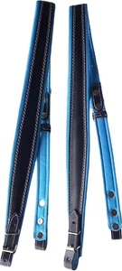 Paski akordeonowe z prawdziwej skóry czarne / jasnoniebieskie - Zdjęcie 1 z 5