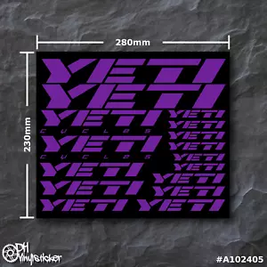 Yeti Stickersatz Lila | Aufklebersatz Set Fahrrad eBike BMX MTB eMTB Rahmen - Bild 1 von 4