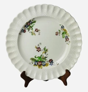 Copeland Spode Wicker Lane Dinner Plates 10.5” Embossed Rim Vintage Lot Set Of 2 - Picture 1 of 6
