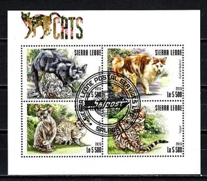 Katzen Sierra Leone 2015 (35) Yvert Nr. 5249 bis 5252 gestempelt used - Bild 1 von 1