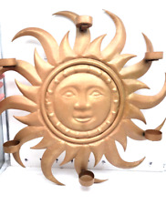 ZODAX Brown Metal Sun Wall Art Candle Holder Decoration Hanging Home Decor 18.5"