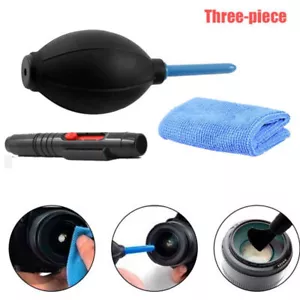 Lens Cleaning Cleaner Dust Pen Blower Cloth Kit For DSLR VCR Camera Canon 3 in 1 - Picture 1 of 6