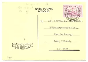 DUTCH INDIES 1936-6-18 CARD DIENST PTT RADIO DIENST SPEC TARIEF 10 Ct. TO NY - Picture 1 of 2