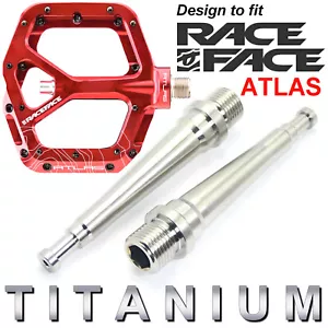 RACE FACE Atlas 2014 to 2021: 2 pedal Axles in TITANIUM - 43% lighter! 4 Colors! - Picture 1 of 8