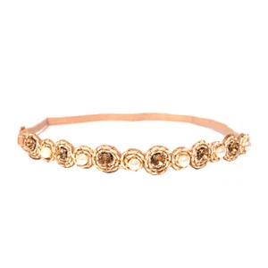 Mia Embellished Headband, Beautiful Pretty Pearl + Gold Rhinestone Beaded - Picture 1 of 1