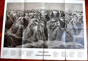 Cartina Dobbiaco Val Pusteria Dolomiti 1938 Alpi alpinismo Alto Adige - Imagen 1 de 2