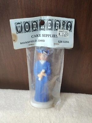 Винтажный рабочий торт расходные материалы женщина синий выпускник торт Topper Мэнсфилд Огайо - Изображение 1 из 4