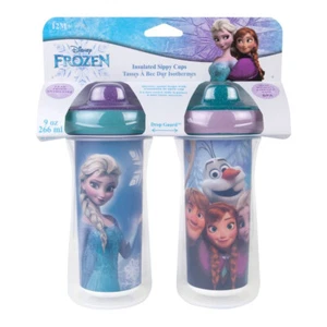 2pc Frozen 18cm Insulated Kid/Toddler Sippy/Drink 266ml BPA Free Cup/Bottle 12m+ - Picture 1 of 1