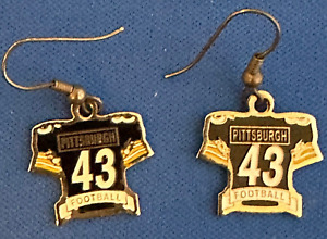 Pittsburgh Steelers Troy Polamalu #43 Black Jersey Earrings - NFL Licensed