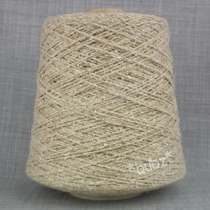 UNIQUE WOOL SILK FLAX THICK WEAVING YARN 500g CONE WARP WEFT NATURAL OATMEAL - Picture 1 of 1