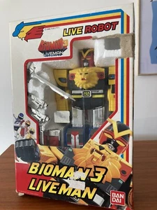 Robot Bioman 3 Liveman 20 cm - 1988 - bandai Figurine Vintage En Boite - Foto 1 di 8