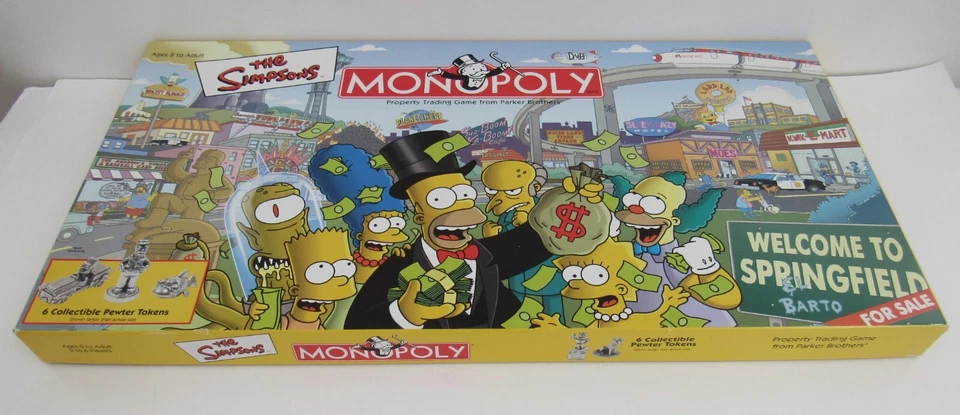 Juego de mesa Monopoly The Simpsons 2001 coleccionables fichas de peltre completo sin regla Foto 1 de 4