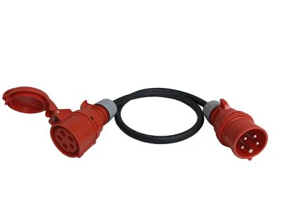 CEE Adapter Phasenwender 32A CEE Stecker auf 32A Kupplung Starkstrom Kabel 1m - Bild 1 von 4