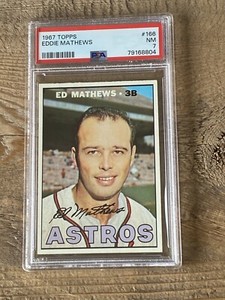 1967 Topps Baseball PSA 7 Eddie Mathews HOF