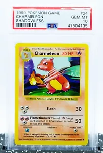 PSA 10 CHARMELEON 24/102 Shadowless Edition Base Set 1999 WOTC - Pokemon Card - Picture 1 of 3