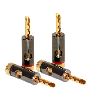 Dynavox High-End Hohl Bananenstecker Set vergoldet / Gold Plated BFA Banana Plug - Afbeelding 1 van 1