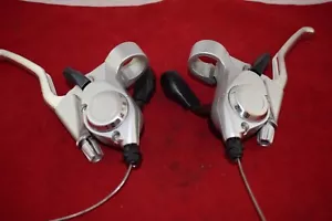SHIMANO ST-EF30 Shifter Brake Lever SET 3x7 speeds STI combo silver NOS vintage - Picture 1 of 8