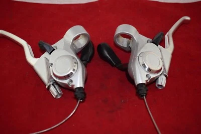 SHIMANO ST-EF30 Shifter Brake Lever SET 3x7 speeds STI combo silver NOS vintage - Image 1 of 4