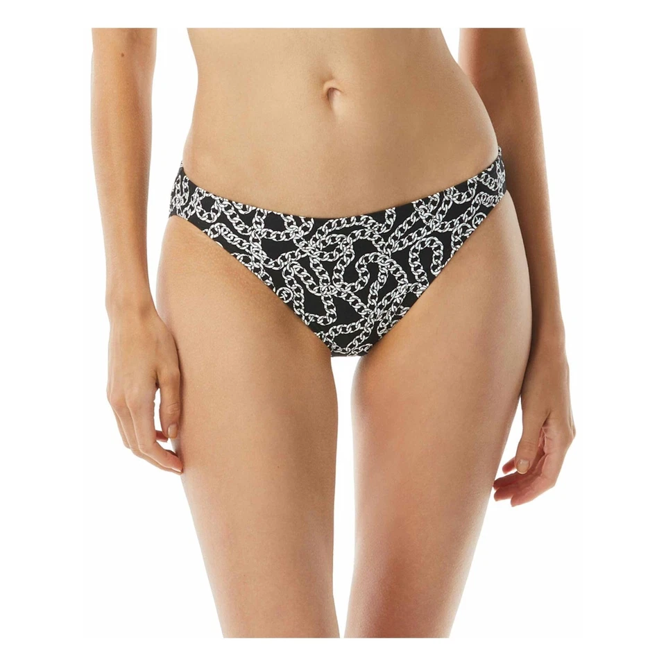 Parte inferior de bikini Michael Kors L41512 para mujer negra forrada elástica cobertura completa talla L Foto 1 de 1