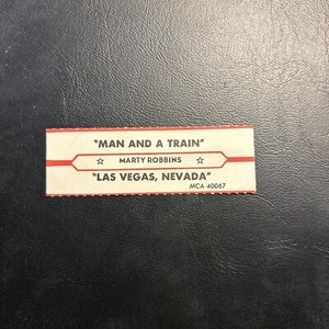 1 JUKEBOX TITLE STRIP Marty Robbins Man And A Train/Las Vegas, Nevada, Mca 45