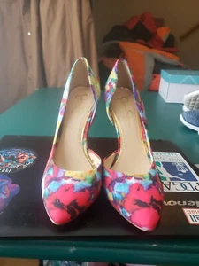 Jessica Simpson High Heels Dress Size 8.5M Floral - Picture 1 of 24
