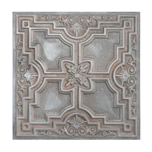 Ceiling Tiles Victorian Tin wall decor for Cafe  Club PL16 Weathered iron 10Pcs - Picture 1 of 24