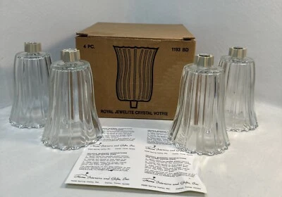 VtG NOS NEW 4 Home Interior Clear Glass Globe For Sconce Candle Holders-1193-BD - Image 1 of 4