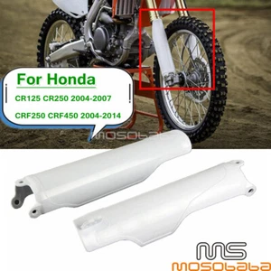 White Race Fork Guards For Honda CR125 CR250 CRF250 CRF450 CRF250R Dirt Bike - Picture 1 of 8