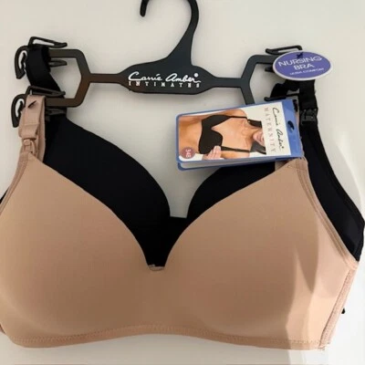 Carrie Amber Maternity Nursing Bra Set Black/Beige 34B Ultra Comfort Soft  - Image 1 of 4