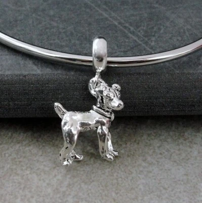 Silver Jack Russell Terrier Dangle Charm - Puppy Dog Charm for European Bracelet - Image 1 of 2