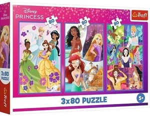 NEW Trefl Jigsaw Puzzle 3x80 Pieces 5+ Ages Disney 	Princesses Friends - Picture 1 of 4